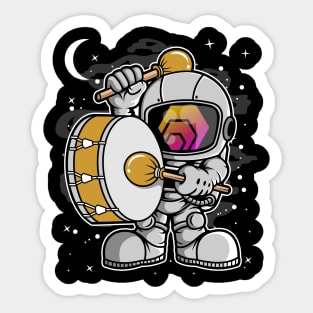 Astronaut Drummer HEX Coin To The Moon HEX Crypto Token Cryptocurrency Blockchain Wallet Birthday Gift For Men Women Kids Sticker